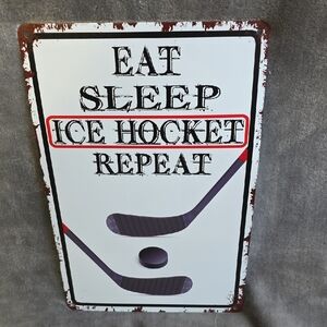 Ice Hockey Metal Sign